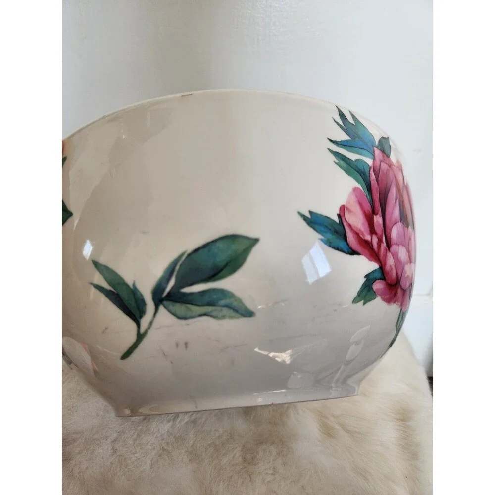 Martha Stewart Fine Ceramic Floral 3-Piece Bowl Set - White Elegant Serveware